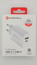 Chargeur 30W USB-C + USB-A Forcell | PD / charge 2 appareils
