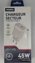 Chargeur GaN 45W USB-C + câble USB-C Jellico