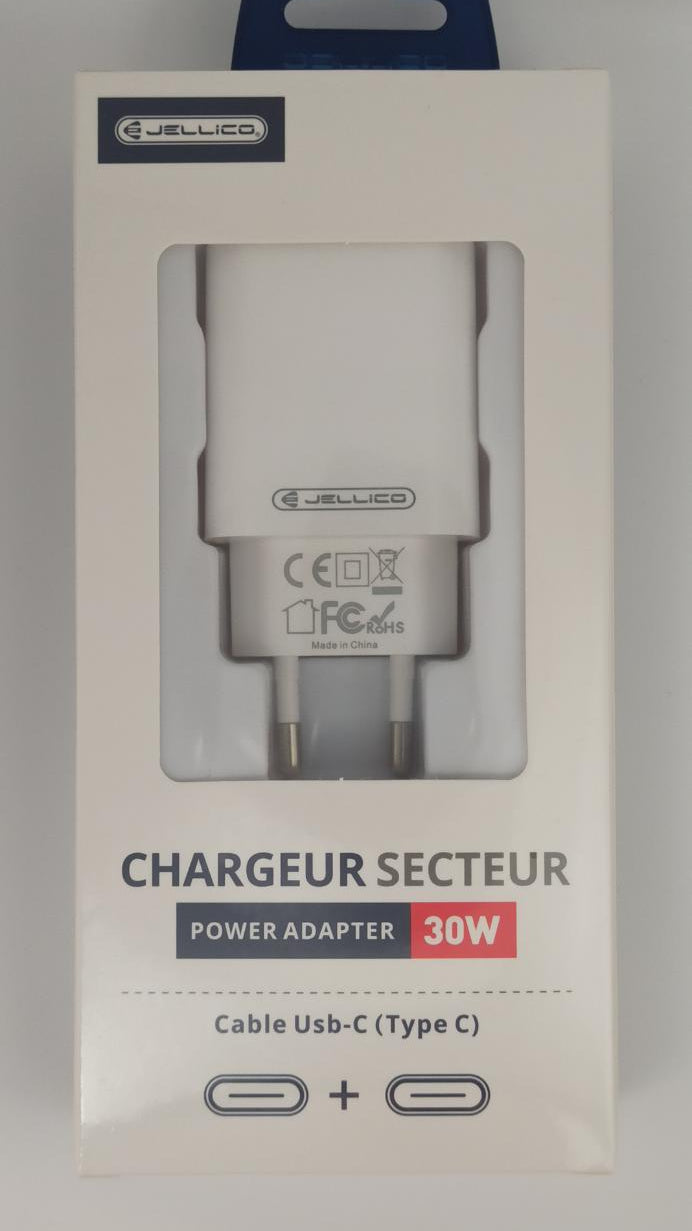 Chargeur 30W USB-C + câble USB-C Jellico