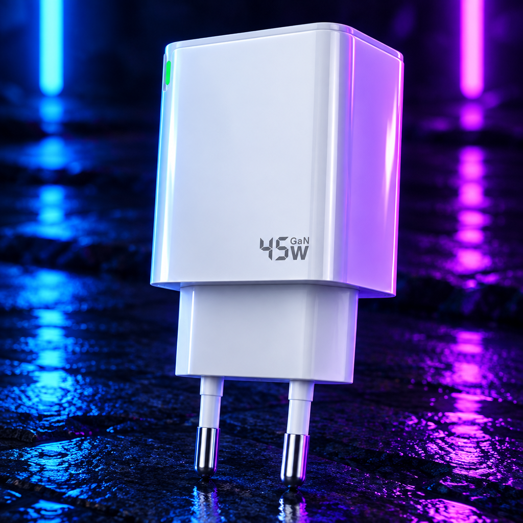 Chargeur secteur GaN 45W USB-C + USB-A + câble USB-C | Jellico C107