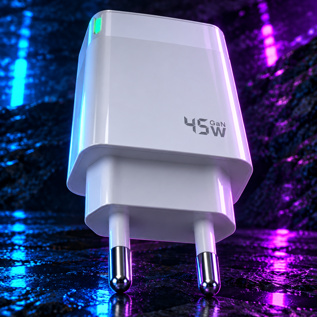 Chargeur secteur GaN 45W USB-C + USB-A + câble USB-C | Jellico C107