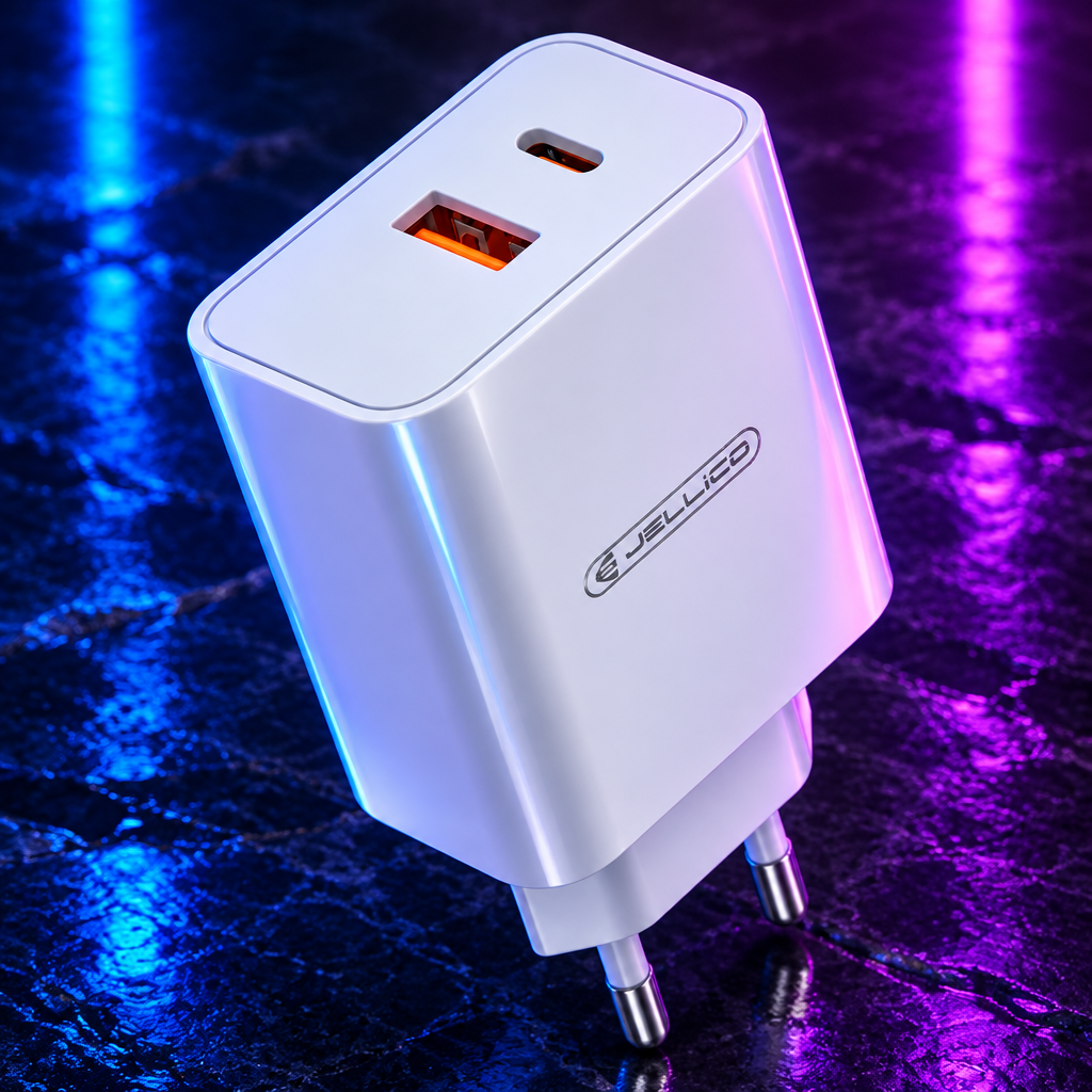 Chargeur Secteur 120W Double Port USB-C + USB-A + Câble USB-C — Jellico EC02