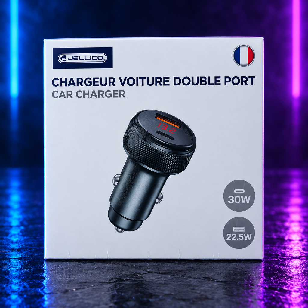 Chargeur Voiture Double Port USB-C + USB-A