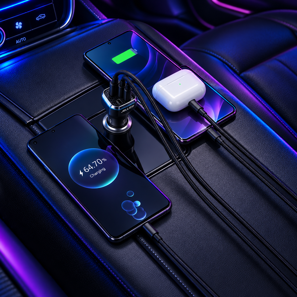 Chargeur Voiture Triple Port USB-C USB-C USB-A Jellico