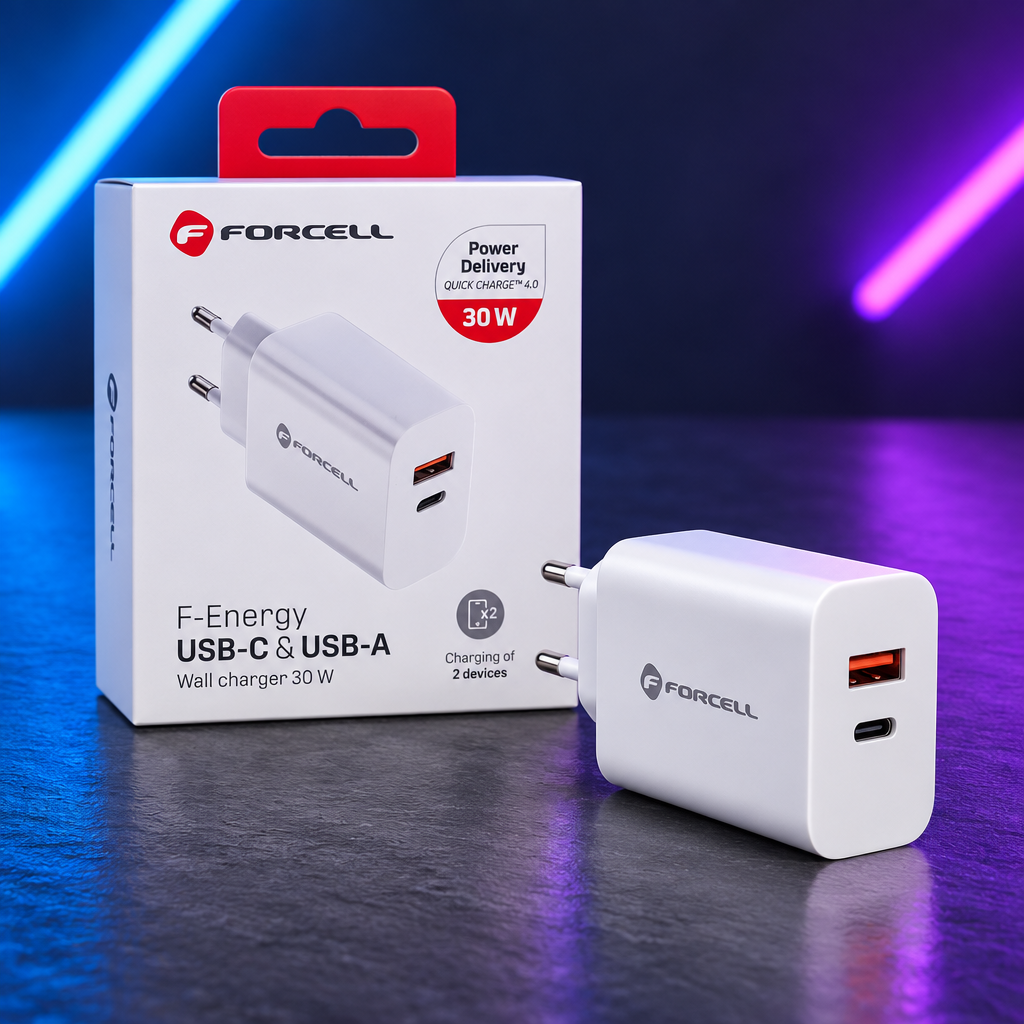 Chargeur Forcell 30W USB-C + USB-A Double Port