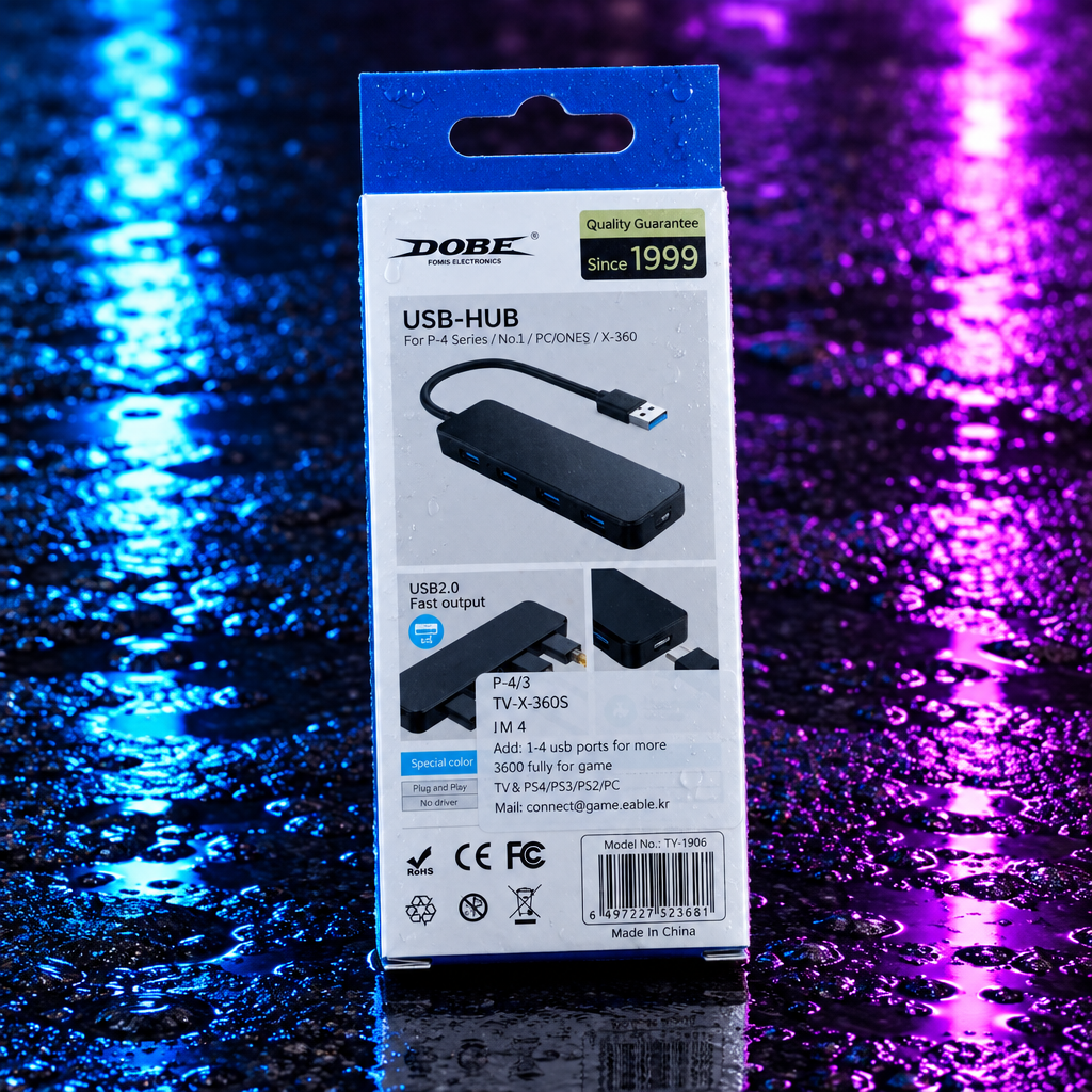 Hub USB DOBE - fond neon