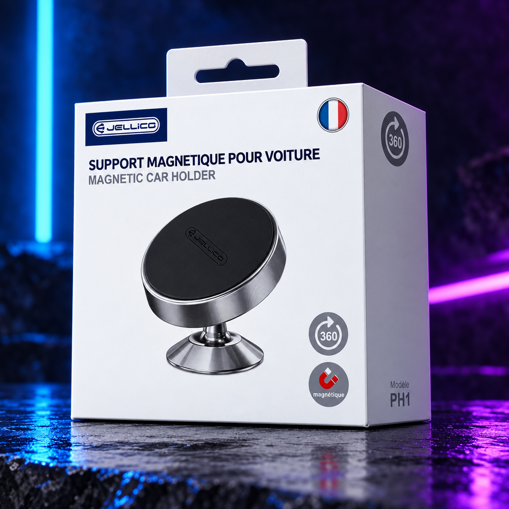 Support voiture magnétique 360° pour smartphone | Jellico PH1