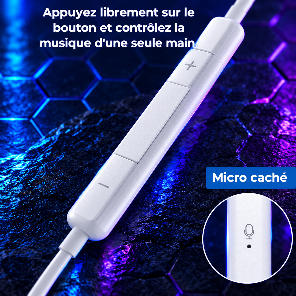 Écouteurs intra-auriculaires jack 3,5 mm avec télécommande | X11